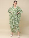 Olive Shell Drape Kaftan