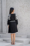 Black Cotton Embroidered Dress