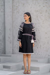 Black Cotton Embroidered Dress