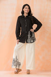 Black and White Boho Shirt Collar Co-Ord Set