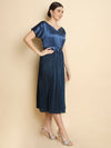 Blue Solitaire pleated dress