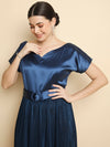 Blue Solitaire pleated dress