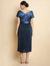 Blue Solitaire pleated dress