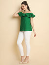 Green cotton schiffli top