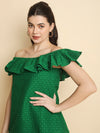 Green cotton schiffli top