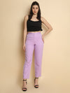 Ankle length Pant with Smart fit - Lilac