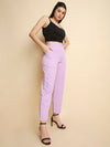 Ankle length Pant with Smart fit - Lilac