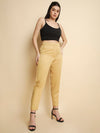 Ankle length Pant with Smart fit - Beige