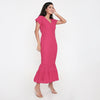 Hot Pink Cotton Schiffli DRESS