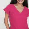 Hot Pink Cotton Schiffli DRESS