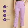 Ankle length Pant with Smart fit - Lilac