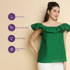 Green cotton schiffli top