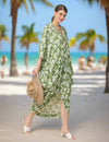 Olive Shell Drape Kaftan
