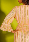 Peach Gold Radiance Mini Dress