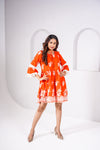 Orange Embroidered Dress