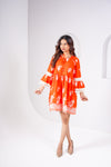 Orange Embroidered Dress