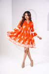 Orange Embroidered Dress