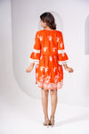 Orange Embroidered Dress