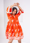 Orange Embroidered Dress