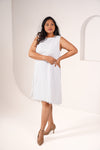 White A-line Schiffli dress