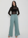 Allured Flared Pants with cross pockets - Blue