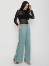 Allured Flared Pants with cross pockets - Blue