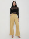 Allured Flared Pants with cross pockets - Beige