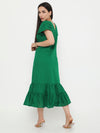 Green Cotton Schiffli DRESS