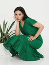 Green Cotton Schiffli DRESS