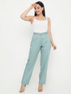 Ankle length Pants with Smart fit - Blue