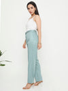 Ankle length Pants with Smart fit - Blue
