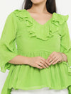 Neon Green Ruffle Top